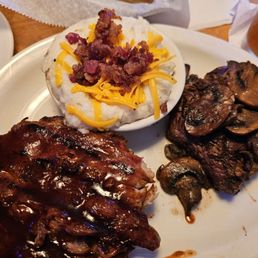 Filet and Ribs Combo, loaded mashed potatoes Filet and Ribs Combo, loaded mashed potatoes