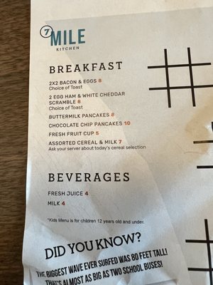 Menu photo 4 7 Mile Kitchen Carlsbad, CA