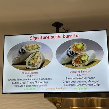 IJ Sushi Burrito - a menu for sushi burrito - Poke Near Me - Shoreline, Washington