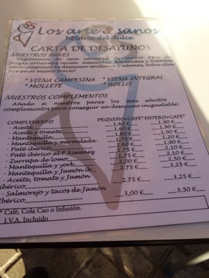 Menu photo 1 Los Artesanos Seville, SE