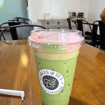 Bubbles & Tea Coffeehouse - Strawberry matcha - Sandwiches Near Me - Nipomo, California
