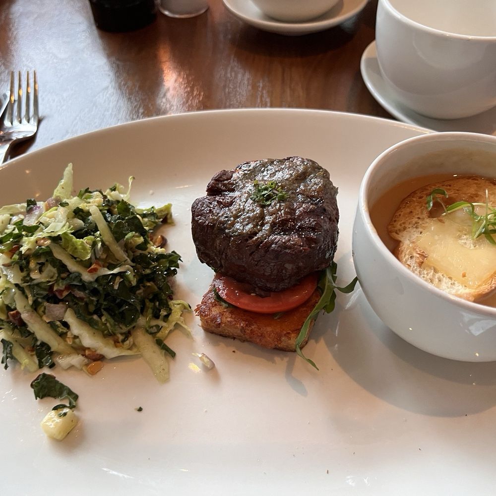Nick's Del Mar - Petite filet steak combo with salad and soup of the day - New American Near Me - Del Mar, California
