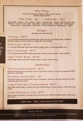 Menu photo 2 Wits End Tavern Unionville, NY Menu photo 2 Wits End Tavern Unionville, NY