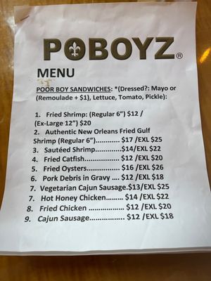Menu photo 2 Poboyz Tigard, OR Menu photo 2 Poboyz Tigard, OR