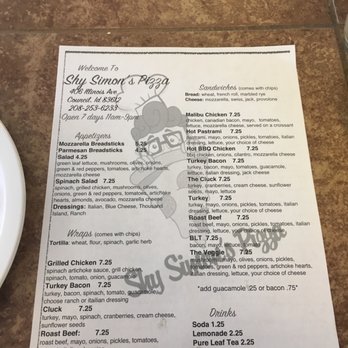 Shy Simon's - a menu for a restaurant - Pizza Near Me - Council, Idaho Shy Simon's - a menu for a restaurant - Pizza Near Me - Council, Idaho