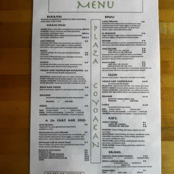 Plaza Coyoacan - Menu, pg 1 - Vegan Near Me - Portland, Oregon Plaza Coyoacan - Menu, pg 1 - Vegan Near Me - Portland, Oregon