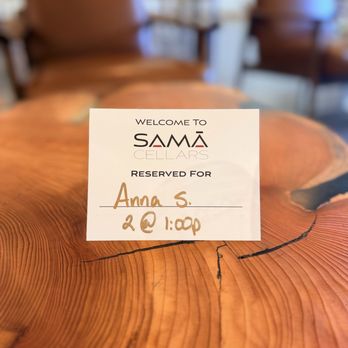 Sama Cellars - Reservation card - Wine Tasting Room Near Me - Redmond, Washington Sama Cellars - Reservation card - Wine Tasting Room Near Me - Redmond, Washington
