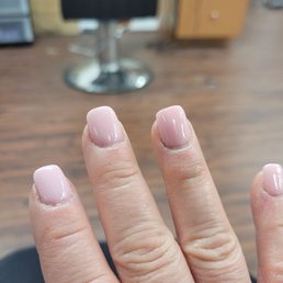 manicure with powder so uneven and thick
