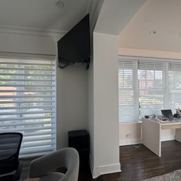 Left was existing blinds by Hunter Douglas and Right is by Blink Windows Left was existing blinds by Hunter Douglas and Right is by Blink Windows