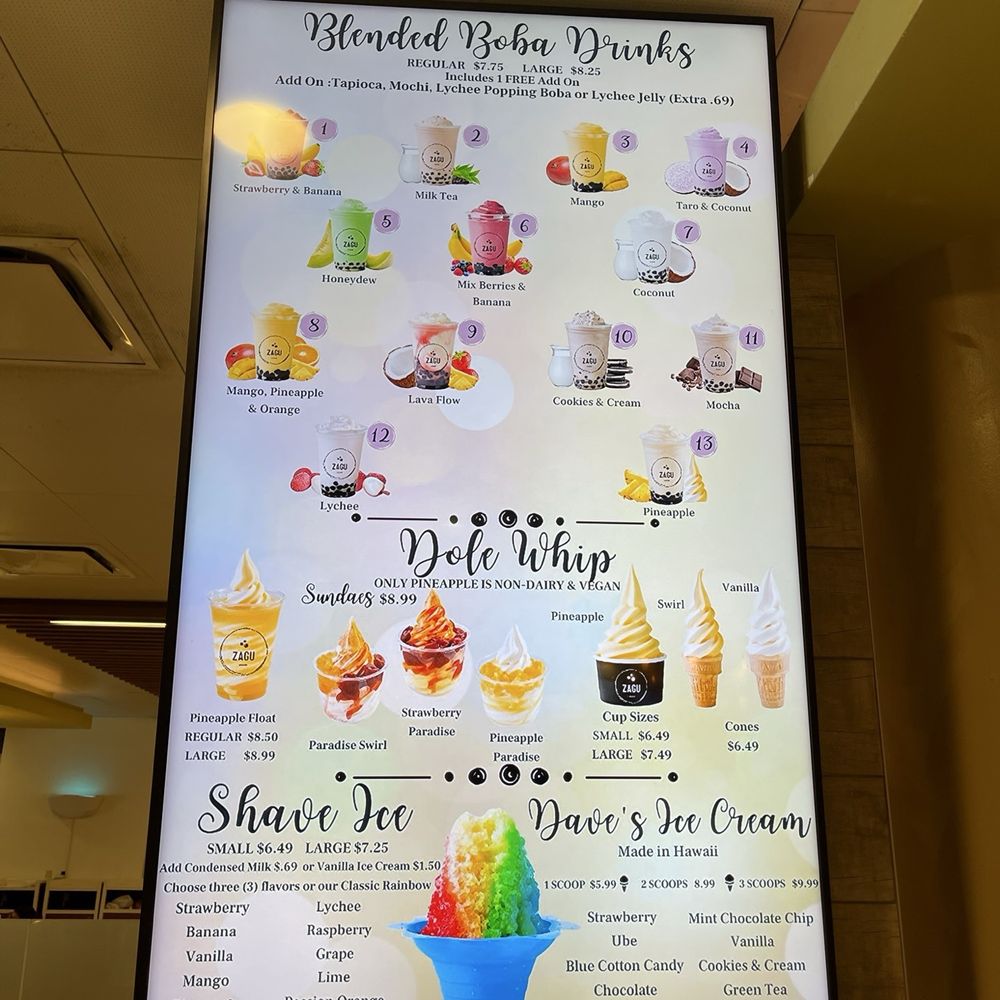 Zagu - Menu - Desserts Near Me - Honolulu, Hawaii Zagu - Menu - Desserts Near Me - Honolulu, Hawaii