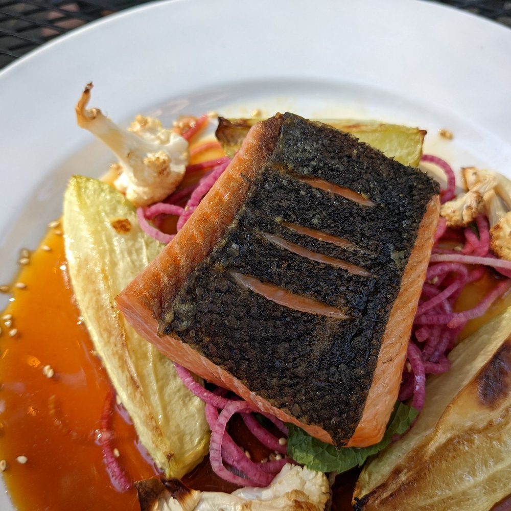 Spoon - Salmon with veggies. - New American Near Me - Tahoe City, California Spoon - Salmon with veggies. - New American Near Me - Tahoe City, California
