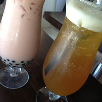 Cafe LaTTea - Mango green tea and rose milk pearl tea - Cafes Near Me - Cupertino, California
