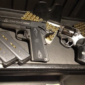Magnum Range - Right: Their Smith & Wesson SP101, .357 Magnum // Left: My RIA Tactical 1911 (Government), .45 MM ACP - Gun/Rifle Ranges Near Me - Rancho Cucamonga, California
