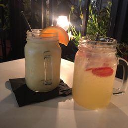 Pina colada and Prosecco sangria