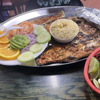 Mariscos Mi Lindo Nayarit - grilled fish with side of rice and side of salad - Mexican Near Me - Los Angeles, California