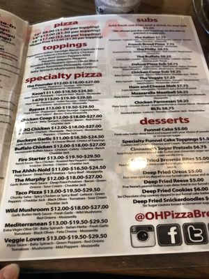 Menu photo 7 OH Pizza & Brew Columbus, OH