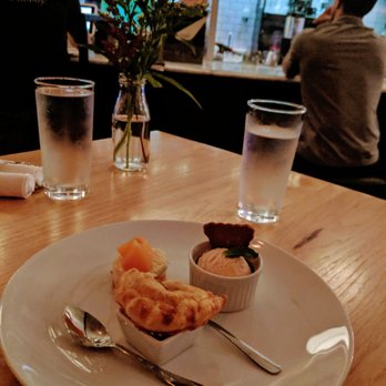 Bittersweet - The peaches three way dessert and bourbon. - Coffee & Tea Near Me - Raleigh, North Carolina
