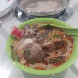 Coconut lemon grass broth hot pot with my choice of meat and veggies