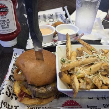 Cold Beers & Cheeseburgers - Burger with Parmesan fries - Sports Bars Near Me - Euless, Texas