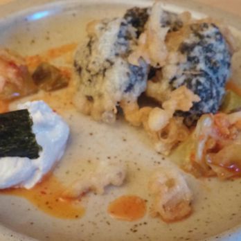Cook Weaver - Nori dumplings with kimchi and sour cream - Modern European Near Me - Seattle, Washington