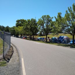 Homeless encampment near field #7