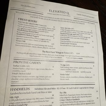 Elevated Q - Menu - Barbeque Near Me - Westminster, Colorado