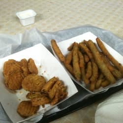 Fried pickles and fried green beans