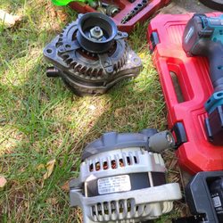 Rick's Mobile Mechanic Services - Old alternator and new alternator.