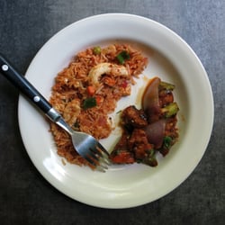 Chandni Chowk - Wonderful combo of Chilli Garlic Chicken fried rice with Zidron Chicken. Take out on June,11..2015.