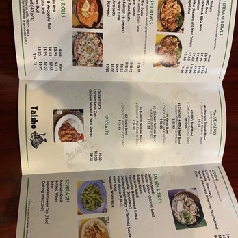 Taisho - Menu - Japanese Near Me - Monrovia, California