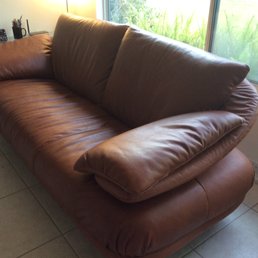 nice job in the recovering this 25 year old leather couch!