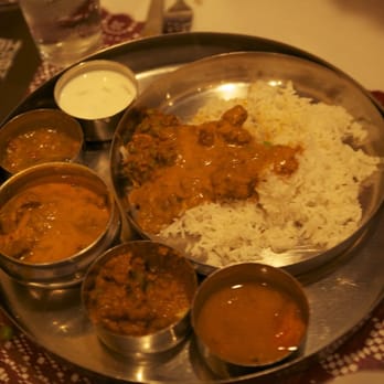 Evergreen Indian Restaurant - Thali dinner with lamb pasanda - Indian Near Me - Corvallis, Oregon