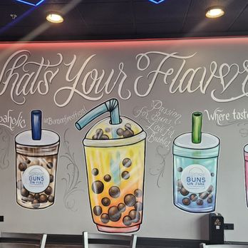 Buns On Fire - Glendale Heights - Boba mural - Burgers Near Me - Glendale Heights, Illinois Buns On Fire - Glendale Heights - Boba mural - Burgers Near Me - Glendale Heights, Illinois