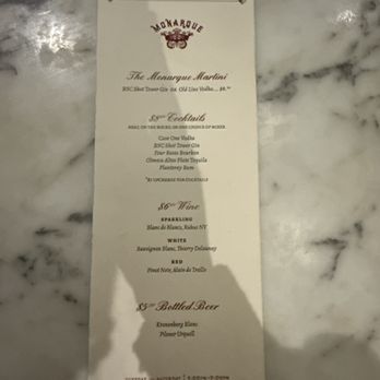 Monarque - Cocktail menu - French Near Me - Baltimore, Maryland