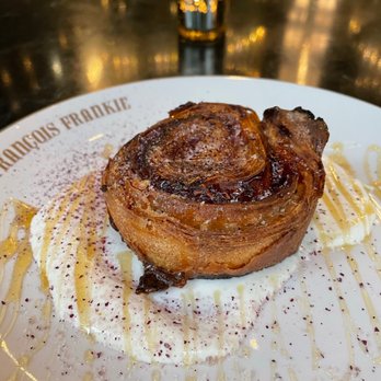 Francois Frankie - a pastry on a white plate - French Near Me - Chicago, Illinois Francois Frankie - a pastry on a white plate - French Near Me - Chicago, Illinois