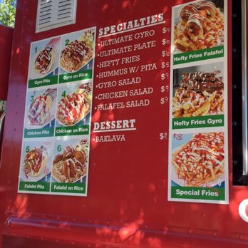 Hefty Gyros - Menu as of June 2017. - Food Trucks Near Me