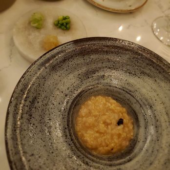 Commis - Organic brown rice congee with duck, truffle & aged soy - New American Near Me - Oakland, California Commis - Organic brown rice congee with duck, truffle & aged soy - New American Near Me - Oakland, California