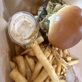 Smash Daddy’s - Double patty with the works, fries, and a side of ranch - Burgers Near Me - Waikoloa Village, Hawaii Smash Daddy’s - Double patty with the works, fries, and a side of ranch - Burgers Near Me - Waikoloa Village, Hawaii