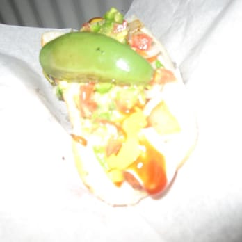 Hot Dog Lady - Best in LA: Bacon Dog with everything on it. Ketchup, Mustard, Mayo, Grilled Onion and this Pico de Gallo with hot pepper. - Food Stands Near Me - Los Angeles, California Hot Dog Lady - Best in LA: Bacon Dog with everything on it. Ketchup, Mustard, Mayo, Grilled Onion and this Pico de Gallo with hot pepper. - Food Stands Near Me - Los Angeles, California