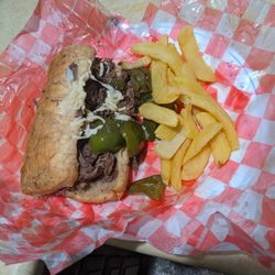 Lucky's Place of Paxton - Italian Beef and fries