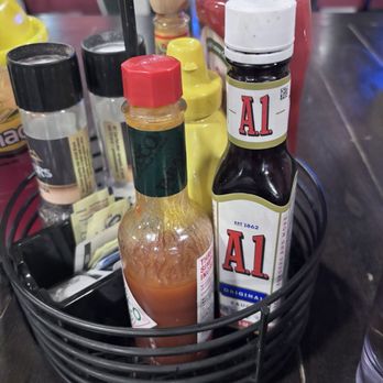 Porter's - Condiments on the table -- they have A1 sauce!! - Salad Near Me - Springdale, Utah