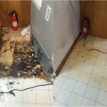Affordable Cleaning Solutions - A Before and After of the Grime and Build-up Behind a Fridge. - Office Cleaning Near Me - Canton, Massachusetts Affordable Cleaning Solutions - A Before and After of the Grime and Build-up Behind a Fridge. - Office Cleaning Near Me - Canton, Massachusetts