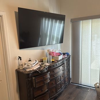 The Floating TV - Bedroom TV floated with hidden in wall, wires, complete with power and USB cable - Home Theatre Installation Near Me