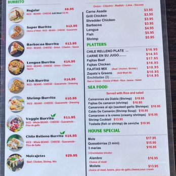 Zapata Taqueria - Menu - Mexican Near Me - Santa Rosa, California Zapata Taqueria - Menu - Mexican Near Me - Santa Rosa, California