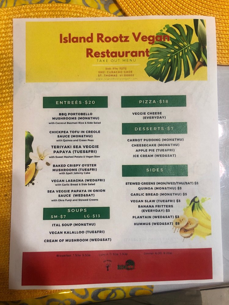 ISLAND ROOTZ VEGAN RESTAURANT Updated September 2024 5801 Curacao