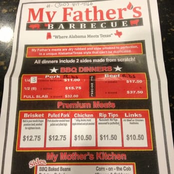 My Father's BBQ - Regular menu. - Southern Near Me - Carson, California My Father's BBQ - Regular menu. - Southern Near Me - Carson, California