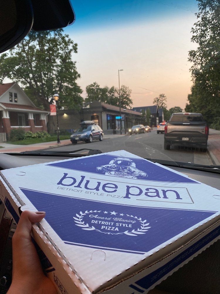 Blue pan take out