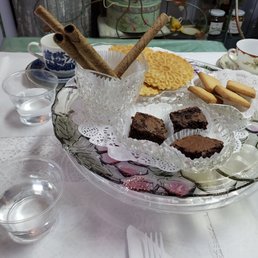 a plate of desserts