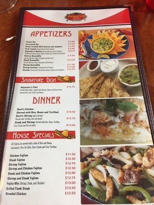 Menu photo 5 Alejandro's Mexican Restaurant Brooksville, FL