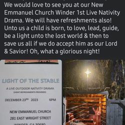 New Emmanuel Church Winder - December 23, 2023 Drama Light of the  Stable